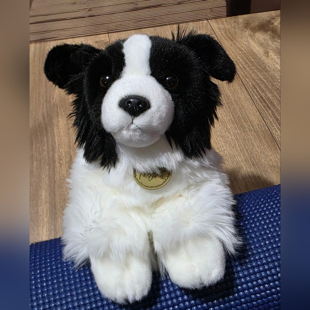 Plush Black & White Dog Stuffed Toy - Soft Plush Aurora Miyoni
